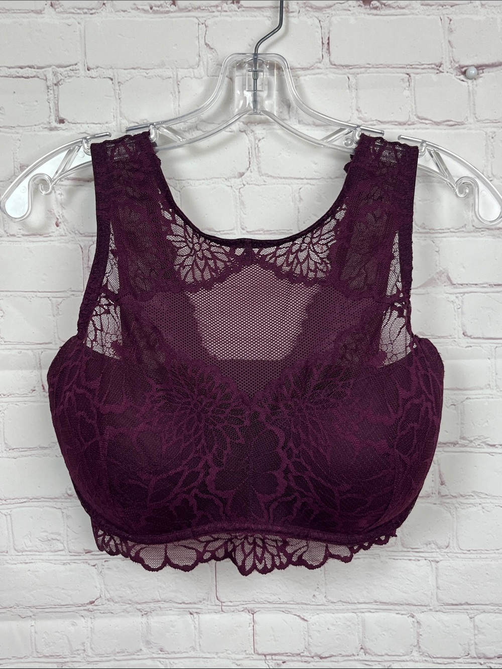 VS PINK Lace Bralette in Maroon Size Large